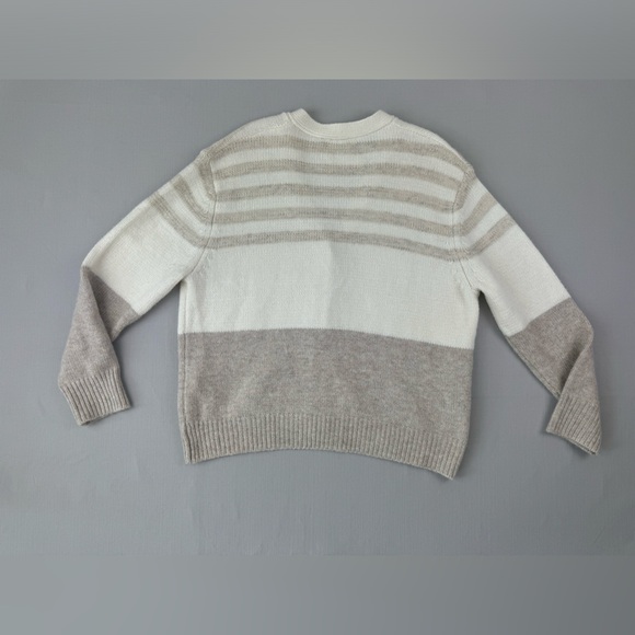 Splendid Womens GENEVRA Ivory Striped Ribbed Trim Button-Up Cardigan L - Picture 2 of 8